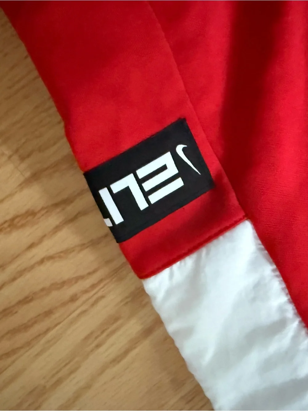 Nike Kids Red Joggers with White Side Panels